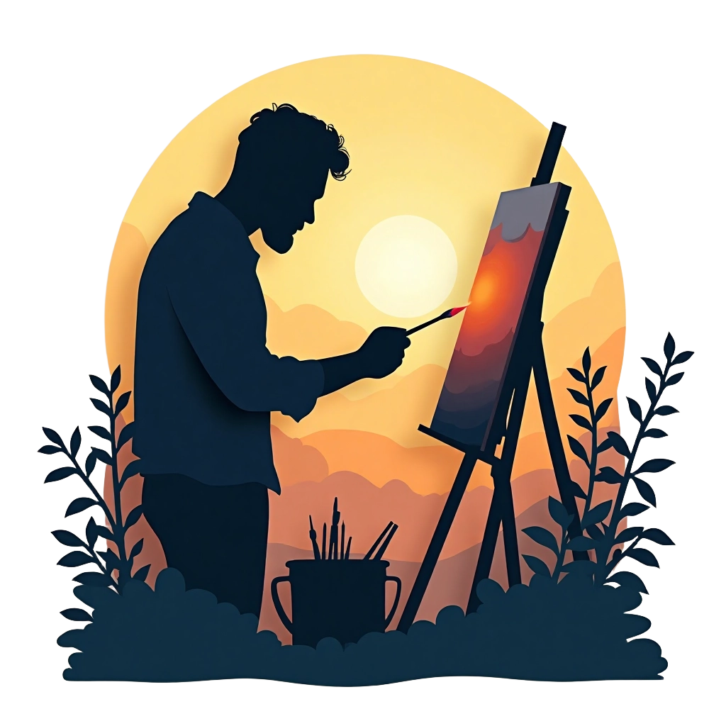 Artist at Sunset